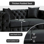 Causeuse 2 places en velours hollandais beige / bleu / gris / noir
