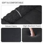 Causeuse 2 places en velours hollandais beige / bleu / gris / noir