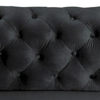 Causeuse 2 places en velours hollandais beige / bleu / gris / noir