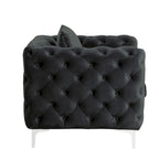 Causeuse 2 places en velours hollandais beige / bleu / gris / noir
