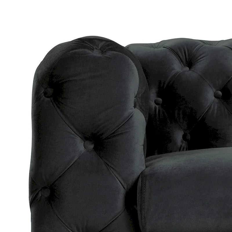 Causeuse 2 places en velours hollandais beige / bleu / gris / noir