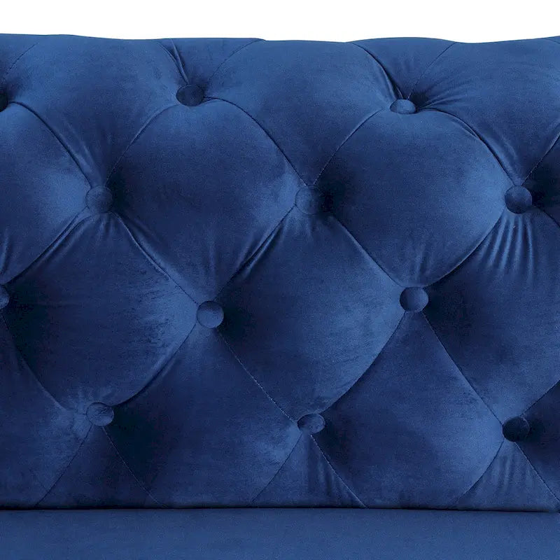 Causeuse 2 places en velours hollandais beige / bleu / gris / noir