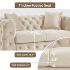 Causeuse 2 places en velours hollandais beige / bleu / gris / noir