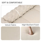 Causeuse 2 places en velours hollandais beige / bleu / gris / noir