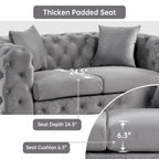 Causeuse 2 places en velours hollandais beige / bleu / gris / noir