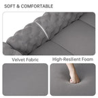 Causeuse 2 places en velours hollandais beige / bleu / gris / noir