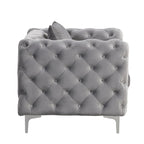 Causeuse 2 places en velours hollandais beige / bleu / gris / noir