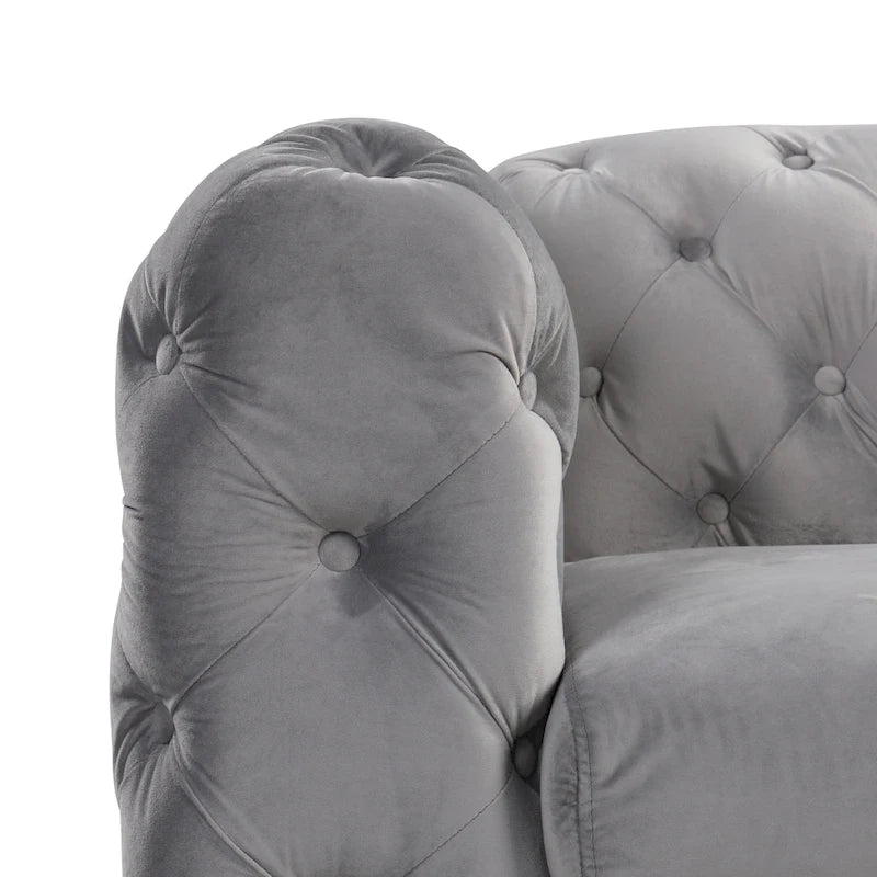 Causeuse 2 places en velours hollandais beige / bleu / gris / noir