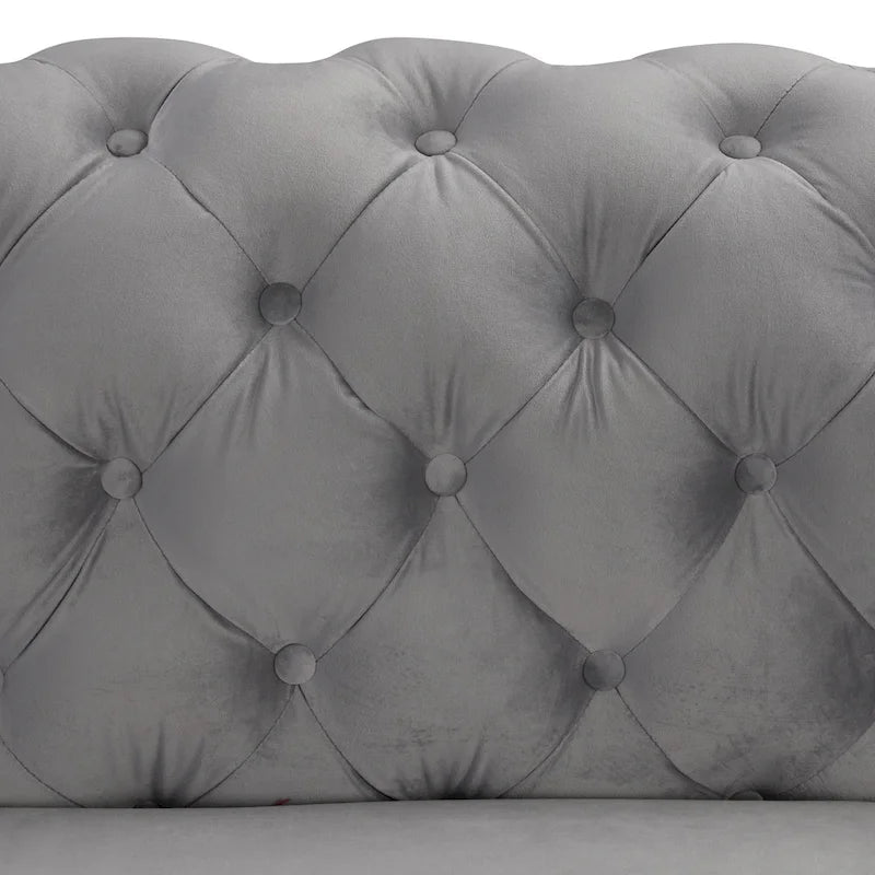 Causeuse 2 places en velours hollandais beige / bleu / gris / noir