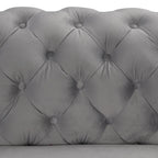 Causeuse 2 places en velours hollandais beige / bleu / gris / noir