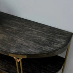 Table ronde à 2 niveaux – Noir et bois, cadre métallique, 1 à 4 utilisateurs