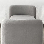 Banc rembourré moderne en forme de H, couleur gris ours en peluche / ivoire / noir, pour 1 personne