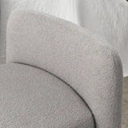 Banc rembourré moderne en forme de H, couleur gris ours en peluche / ivoire / noir, pour 1 personne