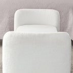 Banc rembourré moderne en forme de H, couleur gris ours en peluche / ivoire / noir, pour 1 personne