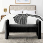 Banc rembourré moderne en forme de H, couleur gris ours en peluche / ivoire / noir, pour 1 personne