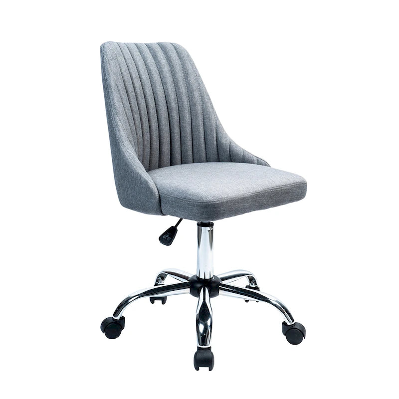 Fauteuil de bureau rembourré en tissu avec base chromée