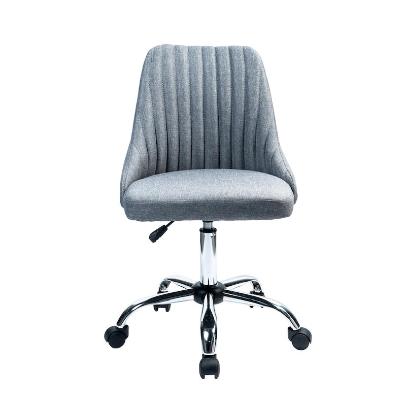 Fauteuil de bureau rembourré en tissu avec base chromée