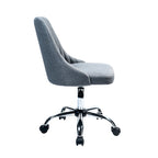 Fauteuil de bureau rembourré en tissu avec base chromée