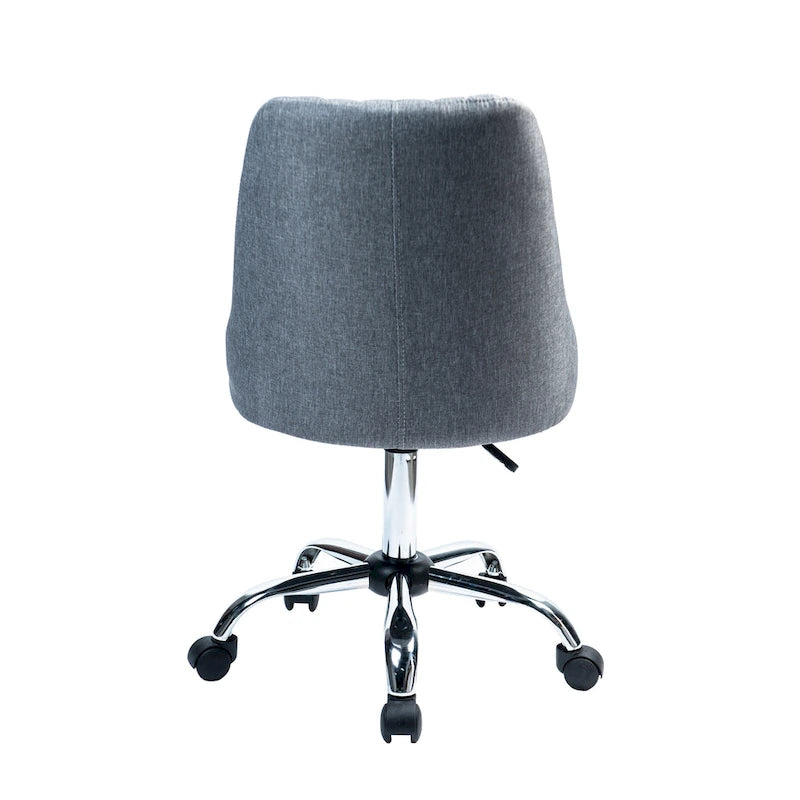 Fauteuil de bureau rembourré en tissu avec base chromée