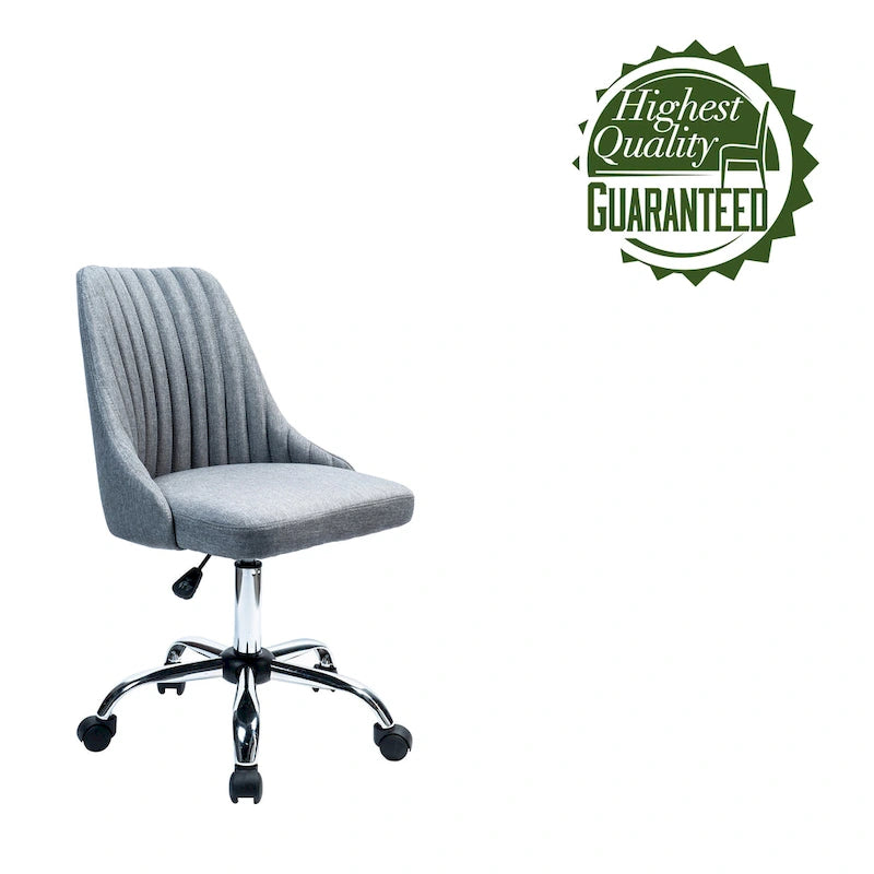 Fauteuil de bureau rembourré en tissu avec base chromée
