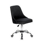 Fauteuil de bureau rembourré en tissu avec base chromée