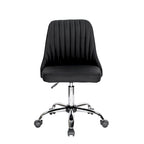 Fauteuil de bureau rembourré en tissu avec base chromée