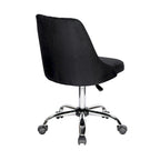Fauteuil de bureau rembourré en tissu avec base chromée