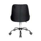 Fauteuil de bureau rembourré en tissu avec base chromée