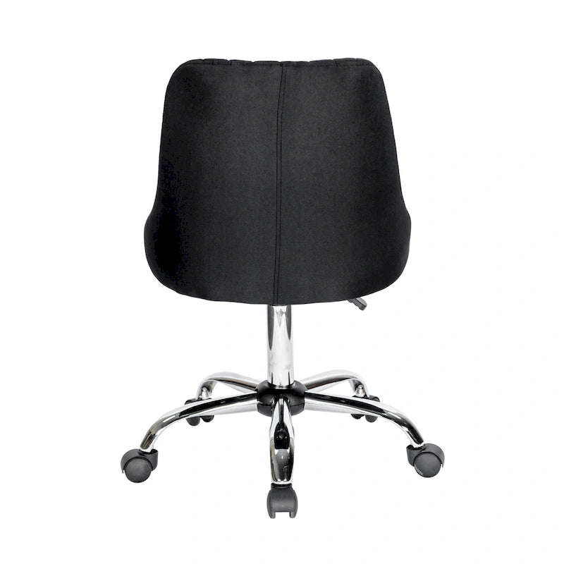Fauteuil de bureau rembourré en tissu avec base chromée