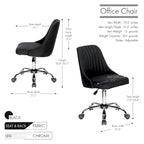 Fauteuil de bureau rembourré en tissu avec base chromée