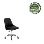 Fauteuil de bureau rembourré en tissu avec base chromée