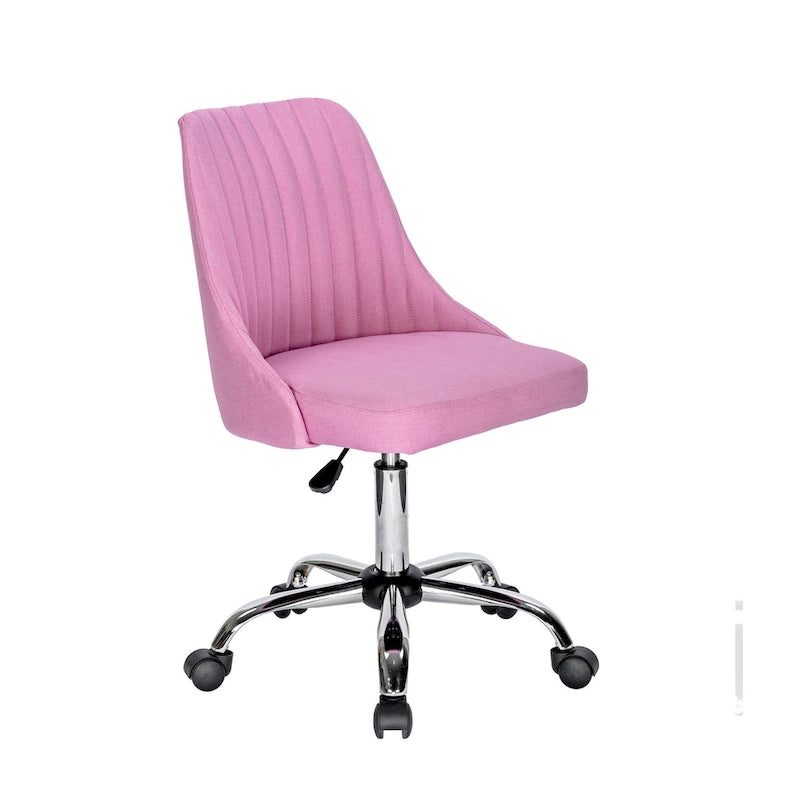 Fauteuil de bureau rembourré en tissu avec base chromée