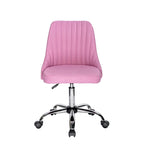 Fauteuil de bureau rembourré en tissu avec base chromée
