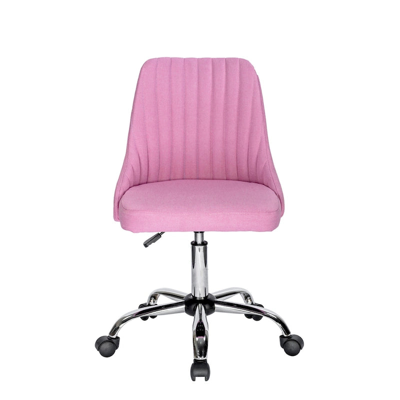 Fauteuil de bureau rembourré en tissu avec base chromée