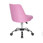 Fauteuil de bureau rembourré en tissu avec base chromée