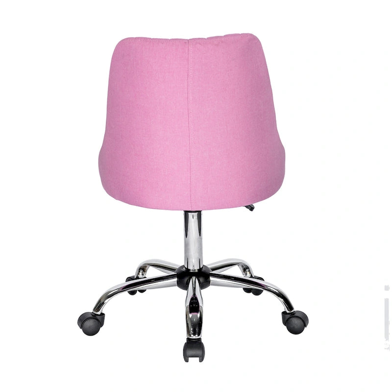 Fauteuil de bureau rembourré en tissu avec base chromée