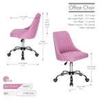 Fauteuil de bureau rembourré en tissu avec base chromée