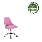 Fauteuil de bureau rembourré en tissu avec base chromée