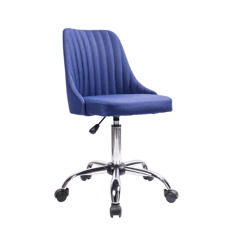 Fauteuil de bureau rembourré en tissu avec base chromée