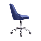 Fauteuil de bureau rembourré en tissu avec base chromée
