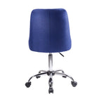 Fauteuil de bureau rembourré en tissu avec base chromée