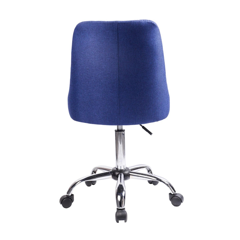 Fauteuil de bureau rembourré en tissu avec base chromée