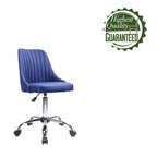 Fauteuil de bureau rembourré en tissu avec base chromée