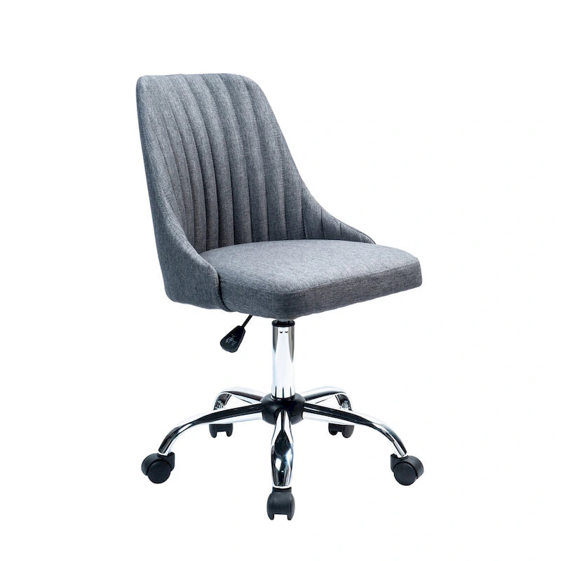 Fauteuil de bureau rembourré en tissu avec base chromée