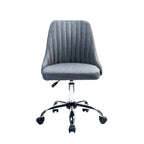 Fauteuil de bureau rembourré en tissu avec base chromée