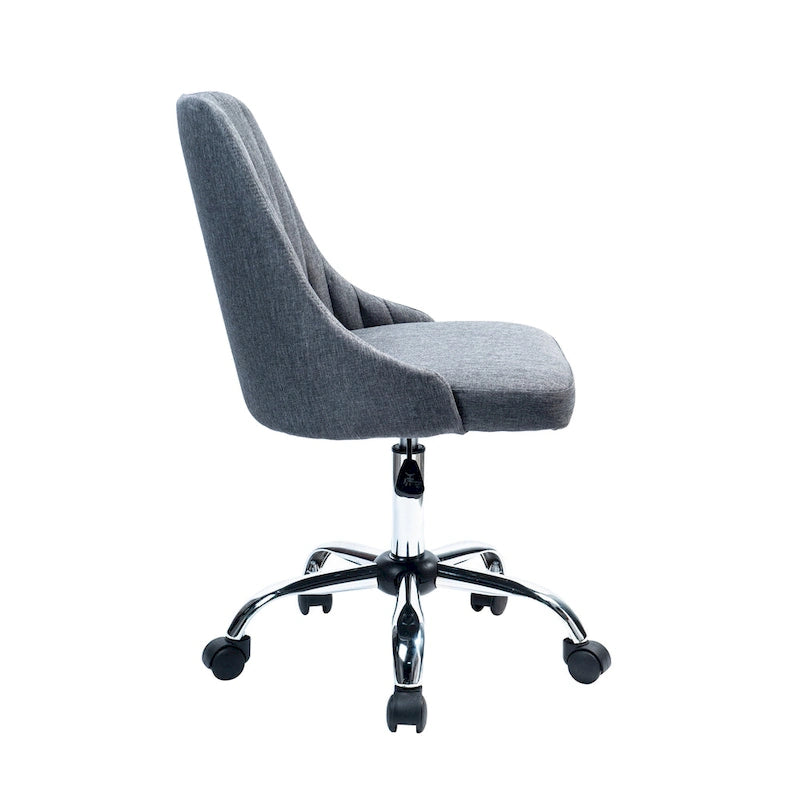 Fauteuil de bureau rembourré en tissu avec base chromée