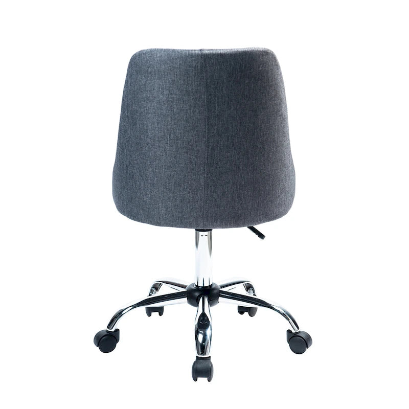 Fauteuil de bureau rembourré en tissu avec base chromée