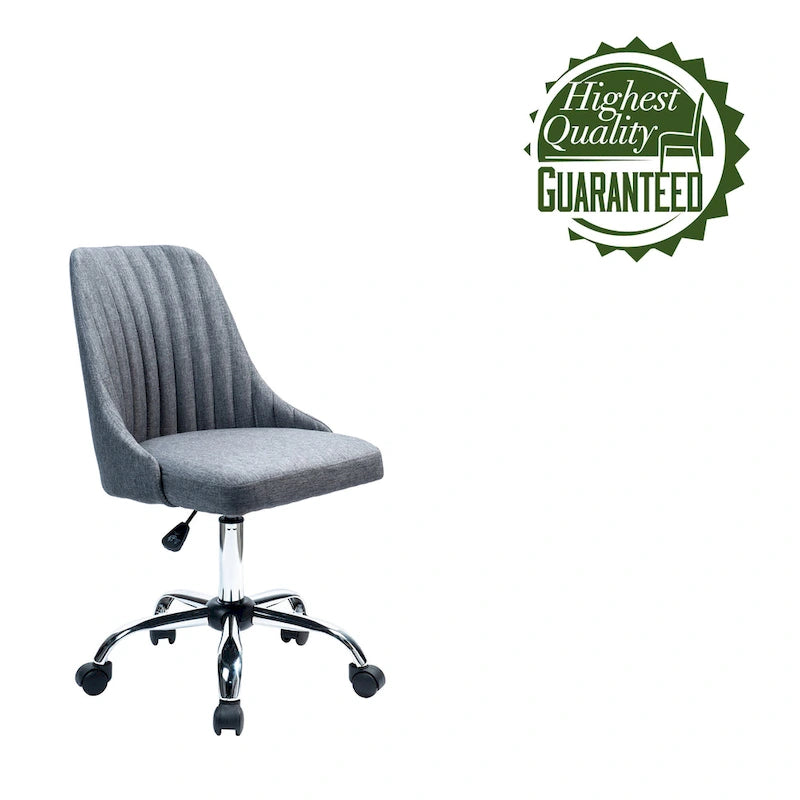 Fauteuil de bureau rembourré en tissu avec base chromée