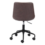 Chaise de bureau moderne Mid-Century en vinyle blanc / marron / gris avec structure en acier pour 1 personne
