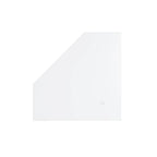 Bureau d'angle style campagne gris/blanc avec tablette coulissante pour clavier, étagères ouvertes et passe-câbles pour 1